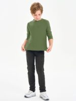 ⁦هالو مونينغ قمصان للاولاد باكمام طويلة ورقبة دائرية ضيقة كاجوال مع جيب على الصدر لعمر 5-14 سنة⁩ - الصورة ⁦4⁩