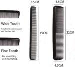 ⁦اليكدون مجموعة امشاط تصفيف الشعر، امشاط حلاقة احترافية للنساء والرجال، مشط تصفيف شعر مضاد للكهرباء الساكنة ومقاوم للحرارة، 4 قطع، مشط للشارب، مشط تصفيف عام (اسود)⁩ - الصورة ⁦7⁩