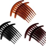 مشط شعر للعرائس من توفيكو، 6 قطع، امشاط جانبية للشعر بسبعة جوانب بلاستيكية محكمة الاغلاق، اداة مجعدة ودبابيس كثيفة مضفرة لكعكة ابدو