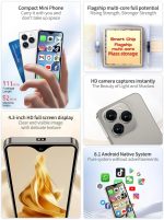 ⁦هاتف ذكي صغير 4G مفتوح من جروتراي، شاشة كاملة 4.3 انش، ثنائي شرائح الاتصال، رباعي النواة، 2+16 جيجابايت (رمادي)⁩ - الصورة ⁦2⁩