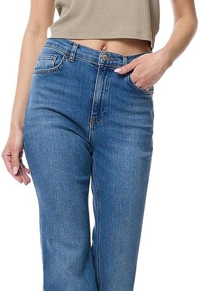 R&B Women's 325-0451WY004-4 Ribbed Top with Round Neck and Short Sleeves