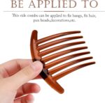 ⁦مشط شعر للعرائس من توفيكو، 6 قطع، امشاط جانبية للشعر بسبعة جوانب بلاستيكية محكمة الاغلاق، اداة مجعدة ودبابيس كثيفة مضفرة لكعكة ابدو⁩ - الصورة ⁦3⁩