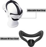 ⁦حزام اوكيولوس كويست 2 هالو وغطاء وجه سيليكون - بديل قابل للتعديل لسوار كويست 2 ايليت - يخفف ضغط الوجه بلمسة مريحة - ملحقات اوكيولوس كويست 2 في ار حزام راس (ابيض)⁩ - الصورة ⁦7⁩