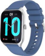 بيبل ساعة ذكية كروز بشاشة انفينيت 1.97 انش لتتبع اللياقة البدنية ومساعدة صوتية بالذكاء الاصطناعي ومكالمات بلوتوث V5.0 وسطوع 500 نيت مع شاشة مستطيلة فل اتش دي للرجال والنساء - ازرق اوشن