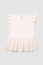 ⁦بلو زوو تي شيرت مطرز للبنات الصغيرات بتصميم بيبلوم⁩ - الصورة ⁦3⁩