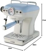 ⁦ماكينة تحضير القهوة والاسبريسو كلاسيكية من اريتي، لون كريمي/ ازرق، طراز 1389A - 'تأتي مع ضمان لمدة عام واحد على الاقل ضد عيوب التصنيع'⁩ - الصورة ⁦8⁩