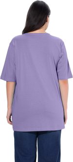 ⁦تي شيرت للنساء، تي شيرت في-اوشنيت⁩ - الصورة ⁦2⁩