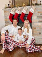 ⁦جورونب زي الكريسماس للاطفال البنات والاولاد، بيجامات الكريسماس للعائلة ساندا كلوز بطبعة ثلج للكريسماس مجموعات بيجامات الكريسماس والعطلات العائلية⁩ - الصورة ⁦4⁩