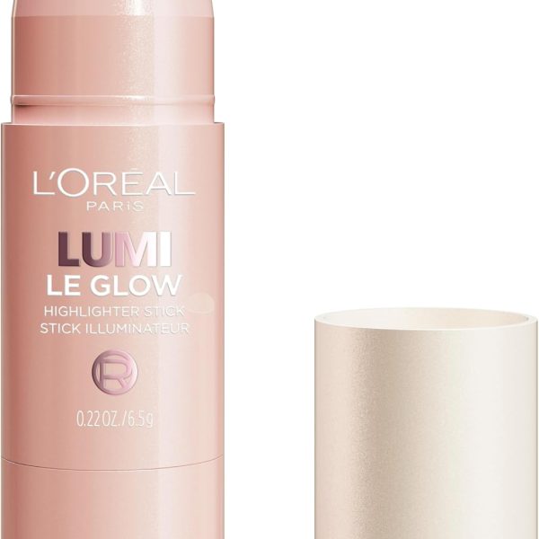 لوريال باريس قلم هايلايتر لومي لو جلو من ترو ماتش، لامع، لامع، هايلايتر لامع للوجه والجسم، 630 كريم شيك، 0.25 اونصة