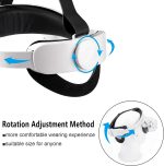 ⁦حزام اوكيولوس كويست 2 هالو وغطاء وجه سيليكون - بديل قابل للتعديل لسوار كويست 2 ايليت - يخفف ضغط الوجه بلمسة مريحة - ملحقات اوكيولوس كويست 2 في ار حزام راس (ابيض)⁩ - الصورة ⁦5⁩