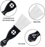 ⁦ارابيست مشط معدني افريقي، عبوة من 3 قطع للشعر المجعد وفك تشابك الشعر المستعار، اداة تصفيف الشعر للنساء والرجال (اسود)⁩ - الصورة ⁦2⁩