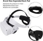 ⁦حزام اوكيولوس كويست 2 هالو وغطاء وجه سيليكون - بديل قابل للتعديل لسوار كويست 2 ايليت - يخفف ضغط الوجه بلمسة مريحة - ملحقات اوكيولوس كويست 2 في ار حزام راس (ابيض)⁩ - الصورة ⁦4⁩