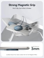 ⁦جي سوكس شاحن لاسلكي لماج سيف، شاحن مغناطيسي متوافق مع ايفون 16/16 برو/16 بلس/16 برو ماكس/ايفون 15 برو ماكس بلس/ايفون 14 13 12، قاعدة شحن لاسلكية من ماج تشارجر (ازرق)⁩ - الصورة ⁦4⁩