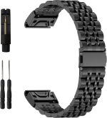 سوار معدني سريع الملاءمة 22 ملم لساعة جارمين فينيكس 7/7 برو/6/6 برو، سوار بديل من الستانلس ستيل لفينيكس 5/5 بلس/فوررنر 965 955 945 935/ابروتش S62/ديسنت G1/كواتيكس 7 من اي زد ام في زد كيه يو