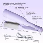 ⁦مكواة تمويج الشعر 3 اسطوانات من السيراميك مقاس 1.4 انش مع درجة حرارة قابلة للتعديل، مكواة تمويج عميقة سريعة التسخين، مضادة للحروق وجهد مزدوج (ارجواني)⁩ - الصورة ⁦6⁩