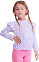 ⁦تيشيرتات للبنات الصغيرات من نويجو - تيشيرتات مطبوعة لابنتك / فتاتك مصنوعة من القطن العضوي بنسبة 100%، مريحة (ابيض)⁩ - الصورة ⁦5⁩