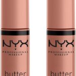 ان واي اكس بروفشنال ميكاب ملمع شفاه باتر جلوس غير لاصق، مادلين ومادلين، عبوة مزدوجة