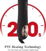 ⁦مكواة تجعيد شعر اوتوماتيكية دوارة 360 درجة من باروين برو بيوتي 32 ملم، ملقط تجعيد الشعر بطلاء نانو تيتانيوم مع شاشة LCD، 120-210 درجة مئوية، ذهبي (32 ملم)⁩ - الصورة ⁦7⁩