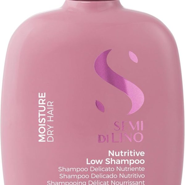 شامبو ميلانو سيمي دي لينو المرطب والخالي من الكبريتات للشعر الجاف من ألفابارف - خالٍ من البارابين والبارافين - آمن على الشعر المعالج بالألوان - جودة صالونات التجميل الاحترافية، 236 مل