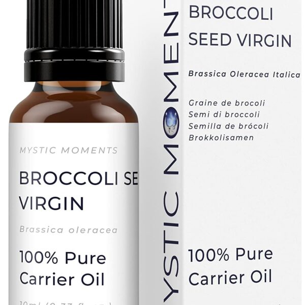 ميستيك مومنتس | زيت بذور البروكلي البكر 10 مل - زيت نقي وطبيعي مثالي للشعر والوجه والاظافر والعلاج العطري والتدليك وتخفيف الزيت، نباتي خال من العناصر المعدلة وراثيا