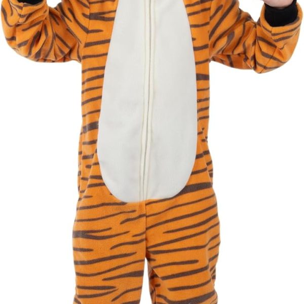 زي تنكري من قطعة واحدة بنمط جلد الفهد وقرد وبقرة من الصوف للاطفال من الجنسين