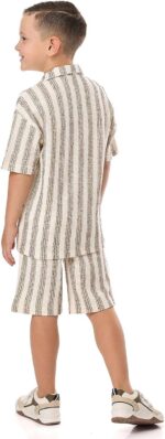 ⁦ار اند بي طقم ملابس مخطط للاولاد 325-1071Kb099-1⁩ - الصورة ⁦3⁩