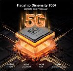 ⁦جوال في ماكس بلس متين 5G، 22000mAh 16GB+512GB، اندرويد 14، رؤية ليلية 200MP+32MP+20MP، شاشة 6.55 انش FHD+120Hz IPS، مقاوم للماء IP68/IP69K، NFC/OTG (اسود)⁩ - الصورة ⁦2⁩