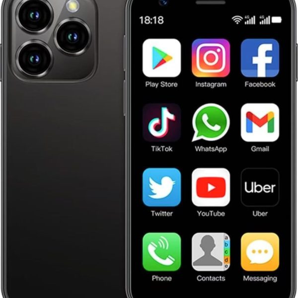 هاتف ذكي صغير XS13 للاطفال، الجيل الثالث 2.5 انش، 2GB RAM 16GB ROM 5MP رباعي النواة ثنائي شرائح الاتصال للاندرويد، نظام تحديد المواقع، MP3، MP4، آلة حاسبة، اسود