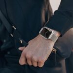 ⁦متوافق مع سوار ساعة ابل 45 ملم 42 ملم 44 ملم 49 ملم للنساء والرجال، سوار معصم مغناطيسي بحلقة شبكية من الستانلس ستيل⁩ - الصورة ⁦7⁩