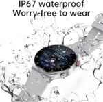 ⁦فيليكو ساعة ذكية للنساء والرجال بمكالمات بلوتوث ومراقب معدل ضربات القلب والنوم بتصنيف IP67 لمقاومة المياه والغبار لتتبع اللياقة البدنية وشاشة لمس HD من الستانلس ستيل لاجهزة اندرويد واي او اس⁩ - الصورة ⁦4⁩