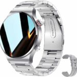 فيليكو ساعة ذكية للنساء والرجال بمكالمات بلوتوث ومراقب معدل ضربات القلب والنوم بتصنيف IP67 لمقاومة المياه والغبار لتتبع اللياقة البدنية وشاشة لمس HD من الستانلس ستيل لاجهزة اندرويد واي او اس