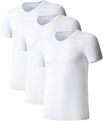 كولورفول ليف قمصان داخلية للرجال برقبة دائرية ضيقة واكمام قصيرة من الخيزران، عبوة من 3 قطع