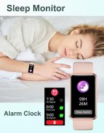 ⁦هواكوا ساعة لياقة بدنية للرجال والنساء والآباء والاطفال، مضادة للماء بتصنيف IP68 لمقاومة المياه والغبار مع شاشة لمس كاملة وعداد للسعرات الحرارية وعداد السعرات الحرارية ومنبه (زهري)⁩ - الصورة ⁦5⁩