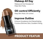 ⁦قلم بلش كريمي مع فرشاة من ميبزول، مجموعة مكياج كونتور وهايلايتر للنساء، قلم تحديد غير دهني ومقاوم للماء، لمسة نهائية ندية خفيفة الوزن، بلش يدوم طويلا للخدود والعينين والشفاه⁩ - الصورة ⁦4⁩