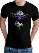 OM3® DJ-YODA T-Shirt | Men's | Deejay Headphones Party Club Music Turntables | S - 5XL