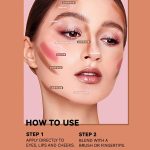 ⁦قلم بلش كريمي مع فرشاة من ميبزول، مجموعة مكياج كونتور وهايلايتر للنساء، قلم تحديد غير دهني ومقاوم للماء، لمسة نهائية ندية خفيفة الوزن، بلش يدوم طويلا للخدود والعينين والشفاه⁩ - الصورة ⁦5⁩