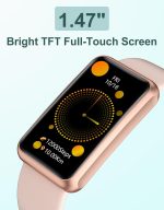 ⁦هواكوا ساعة لياقة بدنية للرجال والنساء والآباء والاطفال، مضادة للماء بتصنيف IP68 لمقاومة المياه والغبار مع شاشة لمس كاملة وعداد للسعرات الحرارية وعداد السعرات الحرارية ومنبه (زهري)⁩ - الصورة ⁦3⁩