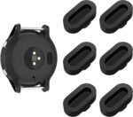 سدادة غبار من السيليكون من جارمين لفينيكس 8/7/7S/7X 5/5S/5X بلس/6S 6 6X، واقي منفذ شاحن مضاد للغبار متوافق مع جارمين فينو 2/فيفو اكتيف 3/4/انستنكت 2/فوررنر 45S/245/945 (6 اسود)