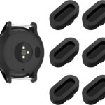 سدادة غبار من السيليكون من جارمين لفينيكس 8/7/7S/7X 5/5S/5X بلس/6S 6 6X، واقي منفذ شاحن مضاد للغبار متوافق مع جارمين فينو 2/فيفو اكتيف 3/4/انستنكت 2/فوررنر 45S/245/945 (6 اسود)