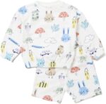 بلو زوو طقم شورت وسويت شيرت للبنات الصغيرات