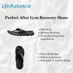 ⁦شبشب تدليك القدم المريح من لايف بالانس مع دعم قوس القدم لتخفيف الالام ونعال تقويم العظام وشرائح تدليك القدم بالضغط الابري ودعم التهاب اللفافة الاخمصية للرجال⁩ - الصورة ⁦3⁩