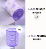 ⁦مجموعة بكرات شعر متوسطة وصغيرة من ايلور، 12 قطعة من بكرات الشعر ذاتية الإمساك 40 ملم و30 ملم و12 قطعة من مشابك تقسيم منقار البطة لصالونات الحلاقة وتصفيف الشعر (متنوعة)⁩ - الصورة ⁦3⁩