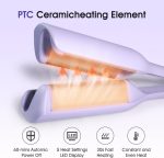 ⁦مكواة تمويج الشعر 3 اسطوانات من السيراميك مقاس 1.4 انش مع درجة حرارة قابلة للتعديل، مكواة تمويج عميقة سريعة التسخين، مضادة للحروق وجهد مزدوج (ارجواني)⁩ - الصورة ⁦2⁩