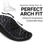 ⁦BALLOP Mamuring Acupressure Beige Slide Sandals for Men Women - Foot Massage Slipper with Asymmetric Reflexology Points & Arch Support for Pain Relief and All-Day Comfort⁩ - الصورة ⁦3⁩