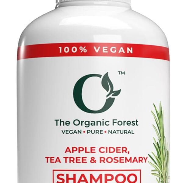 شامبو نباتي 100% من خل التفاح وشجرة الشاي وإكليل الجبل | خالي من المواد الكيميائية والكبريتات والبارابين، شامبو عضوي وطبيعي للشعر الدهني