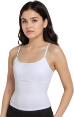 ⁦ديشيكا حمالة صدر بحمالات رفيعة مبطنة للنساء الشابات من اسنشيالز، فانلة داخلية بدون اكمام مع احزمة قابلة للتعديل، توب كات قطن / ملابس داخلية للنساء - نمط سادة⁩ - الصورة ⁦4⁩