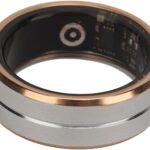 حلقة ذكية، جهاز تتبع الصحة ومراقبة النوم من الستانلس ستيل والسيراميك، مقاوم للماء بتصنيف IP68 للتحكم في اللياقة البدنية مع تطبيق