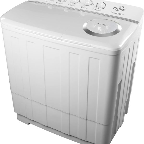 ستار تراك غسالة نصف اوتوماتيكية بحوضين بوزن 20 كجم، غسالة تحميل علوي مع فلتر وبر SW-2000W1-TK (ضمان لمدة عام)