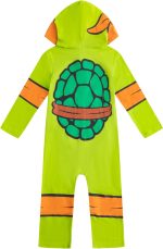 ⁦نيكيلوديون زي تنكري بغطاء للراس للاولاد الصغار والكبار بتصميم سلاحف النينجا ليوناردو من تينيج ميوتانت⁩ - الصورة ⁦5⁩