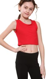 ⁦تي شيرت قصير للفتيات الصغيرات بتصميم نيون فلورسنت مناسب للرقص والجمباز لعمر 5-14 سنة⁩ - الصورة ⁦2⁩